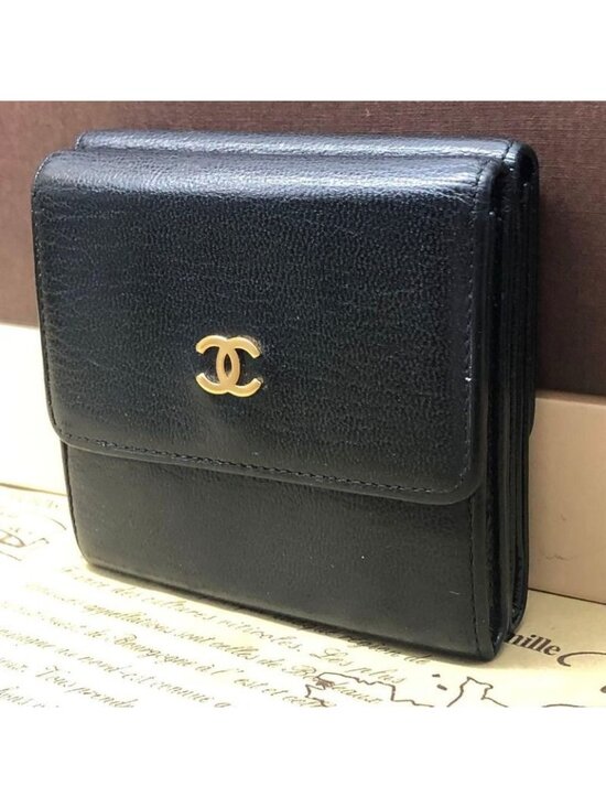 Chanel Handbags - Chanel Trifold Wallet CC Logo Caviar Leather Black